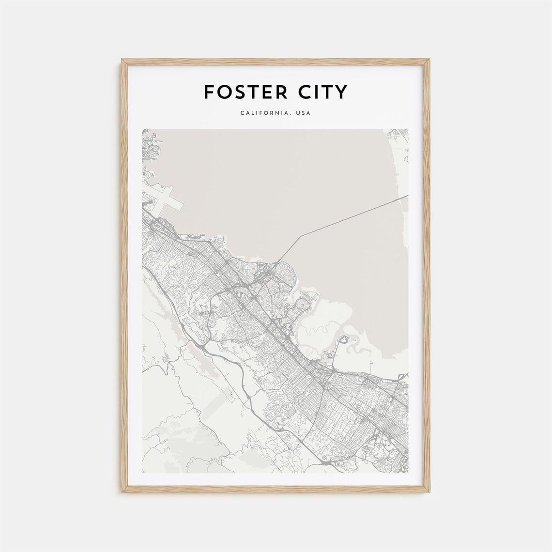 Foster City Map Poster Foster City Map Print Foster City Personalized Map Art Foster City Wall Art California Usa