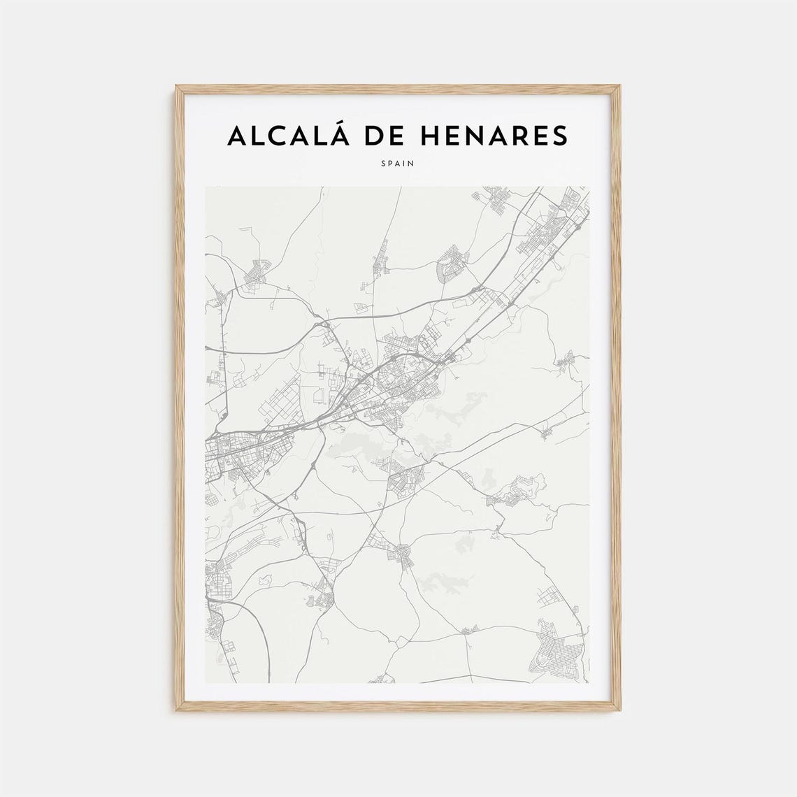 Alcala De Henares Spain Street Map Poster Minimalist Modern Decor