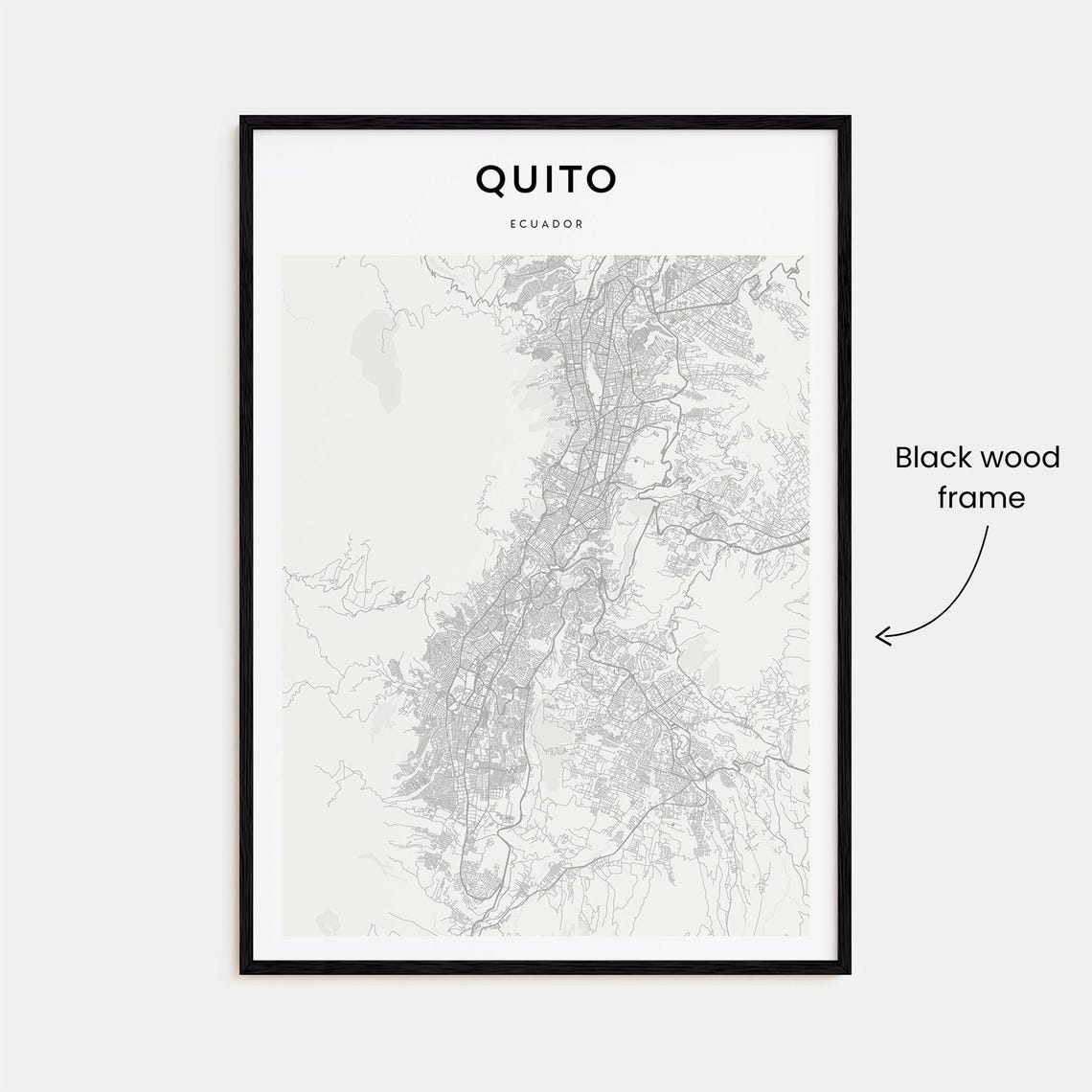 Quito Ecuador Modern Minimalist City Street Map Travel Poster - Image 3