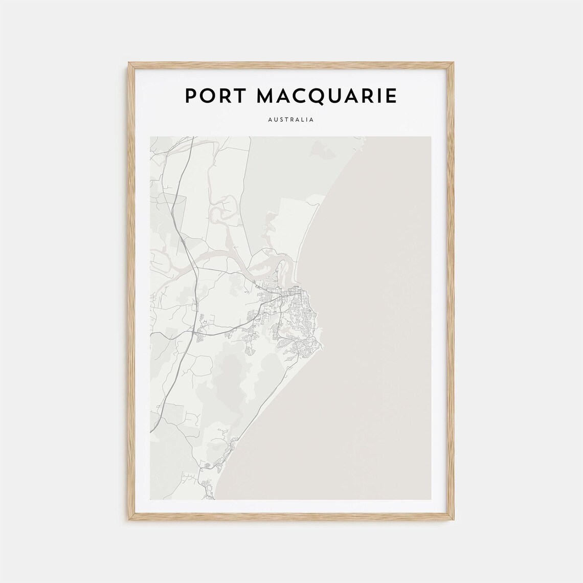 Port Macquarie Australia Minimalist City Map Modern Street Art Poster