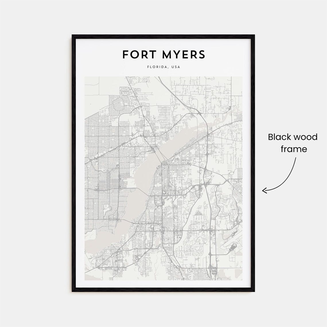 Fort Myers Map Poster Fort Myers Map Print Fort Myers Personalized Map Art Fort Myers Wall Art Fort Myers Travel Poster Travel Gift - Image 3