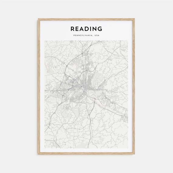 Reading Pennsylvania USA Minimalist Street City Map Decor Art Poster