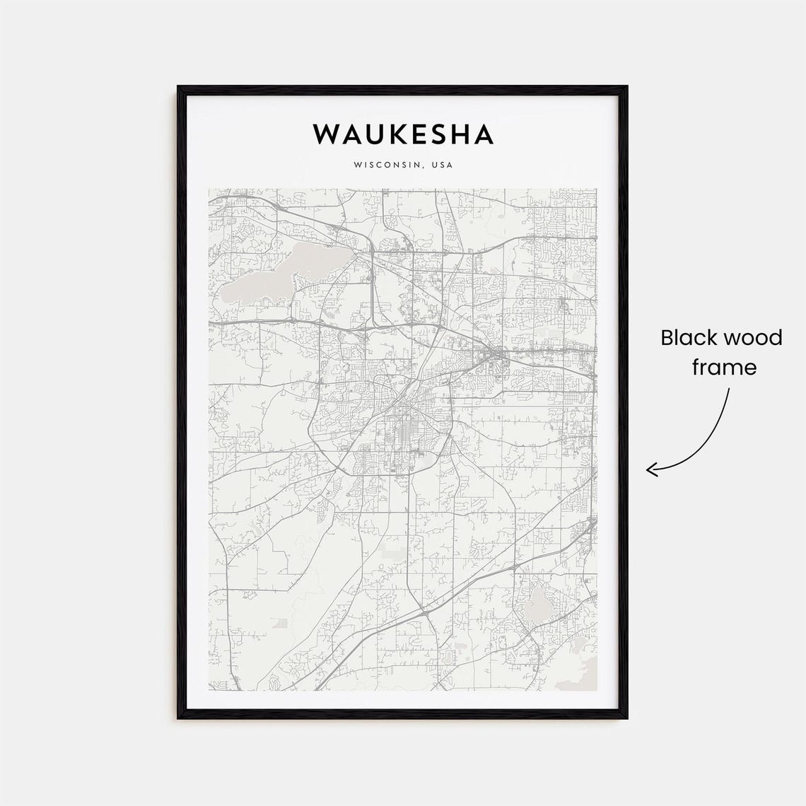 Waukesha Map Poster Waukesha Map Print Waukesha Personalized Map Art Waukesha Wall Art Waukesha Travel Print Wisconsin Usa - Image 3