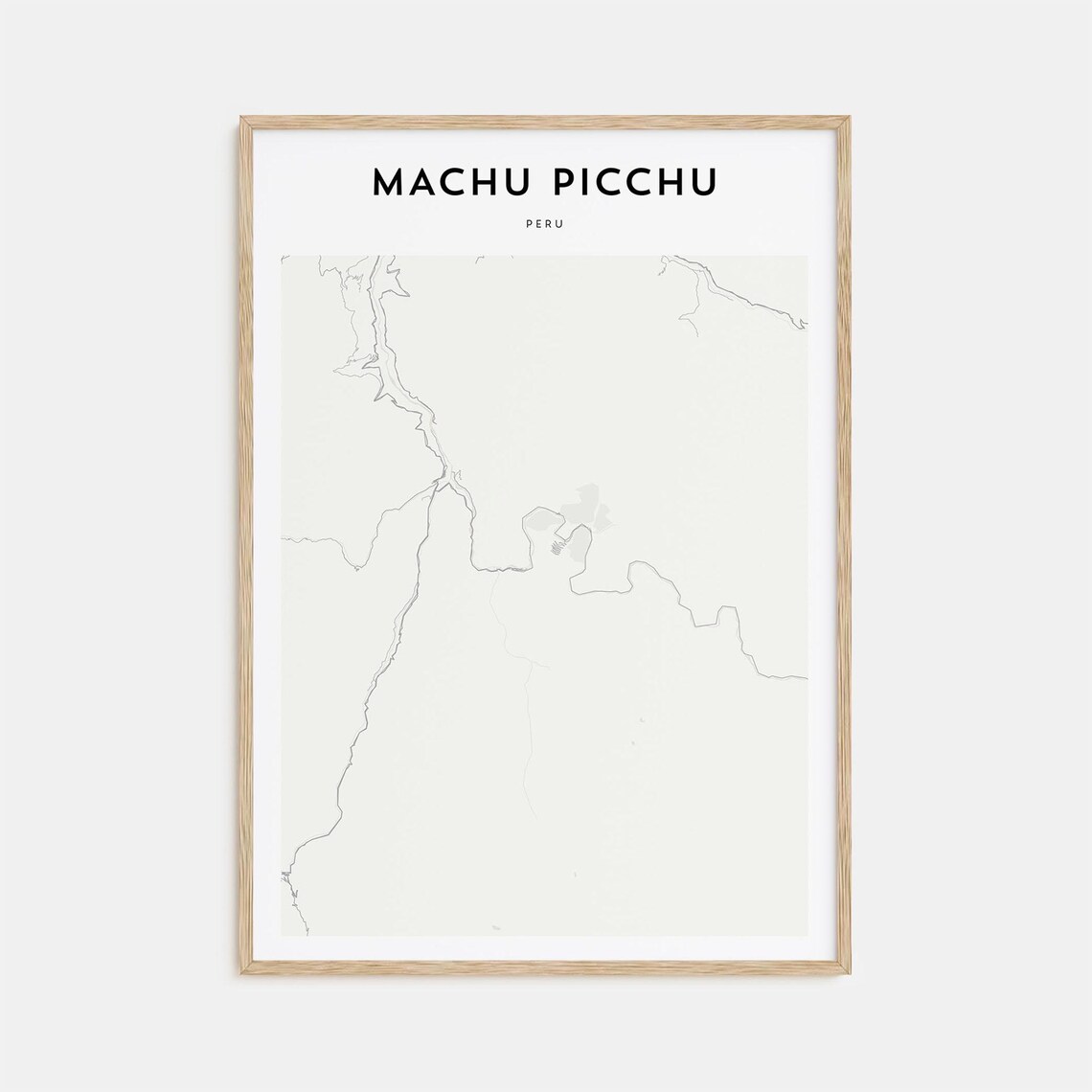 Machu Picchu Peru Minimalist Street Map Poster For Modern Travel Decor