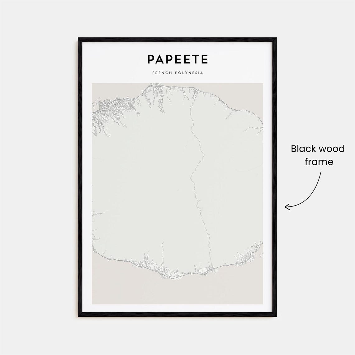 Papeete French Polynesia Minimalist Island Map Decor Art Poster - Image 3