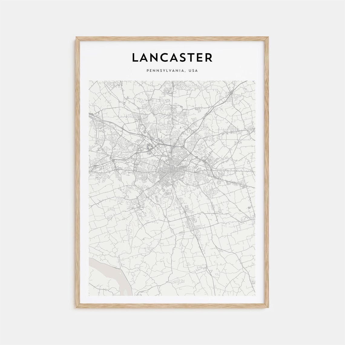 Lancaster Pennsylvania Amish Country Minimalist City Map Poster