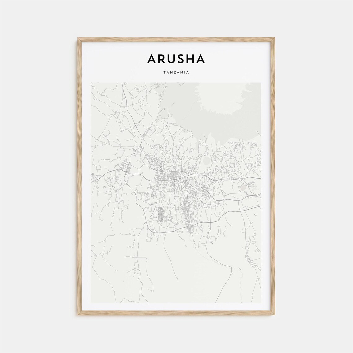 Arusha Tanzania Detailed Street Map Minimalist Modern City Poster