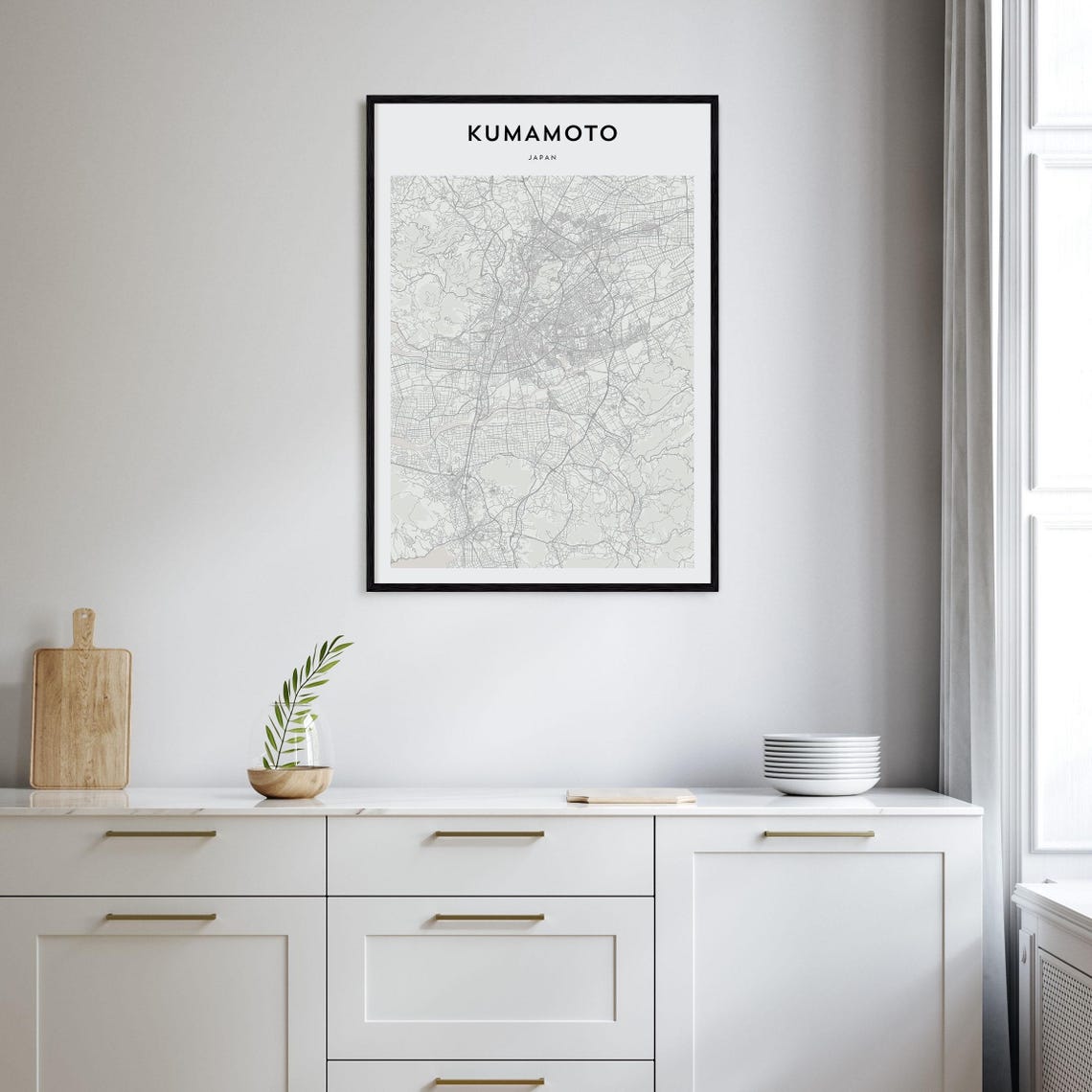Kumamoto Japan Minimalist City Street Map Elegant Decor Art Poster - Image 2