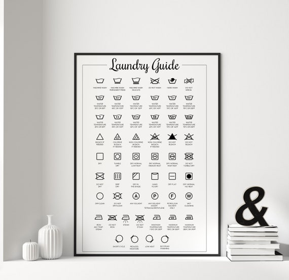 Laundry Guide Art Print, Utility Room Wall Decor