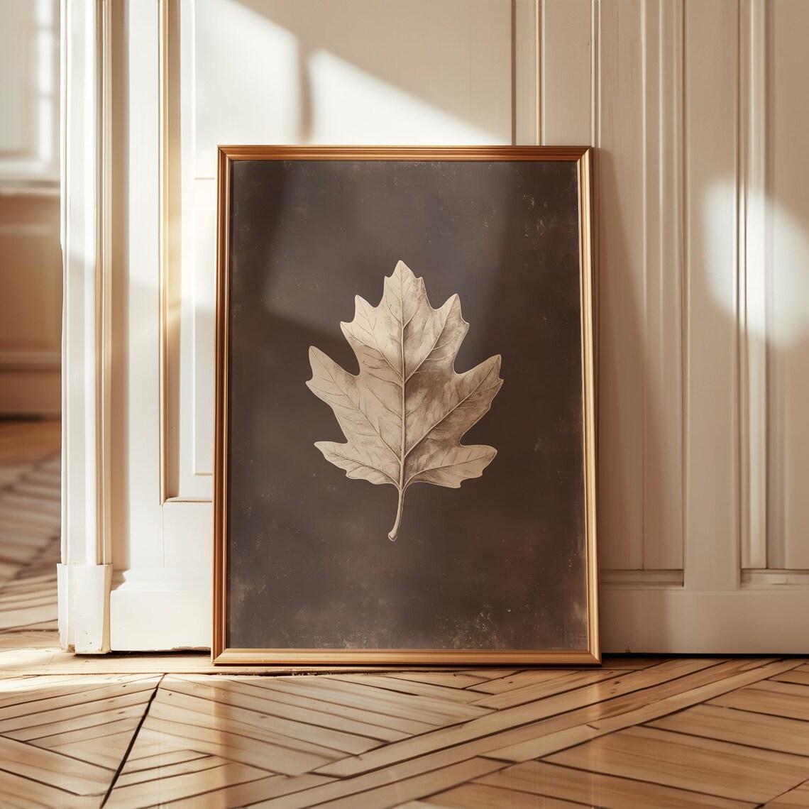 Oak Leaf Thanksgiving Nature Print, Rustic Autumn Decor