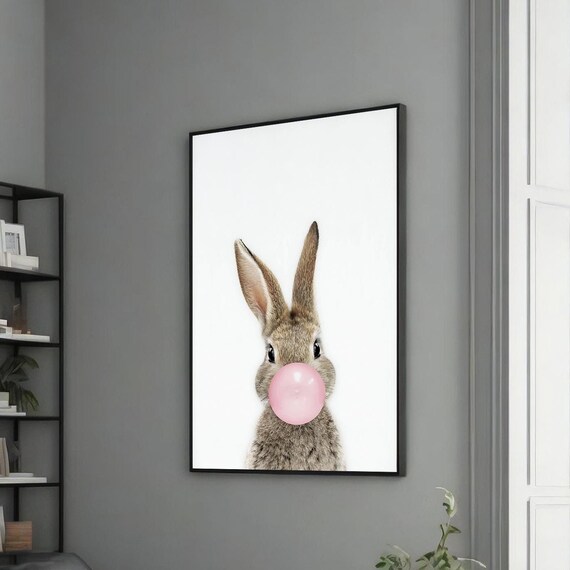 Gummy Rabbit Art Print, Wild Animal Painting