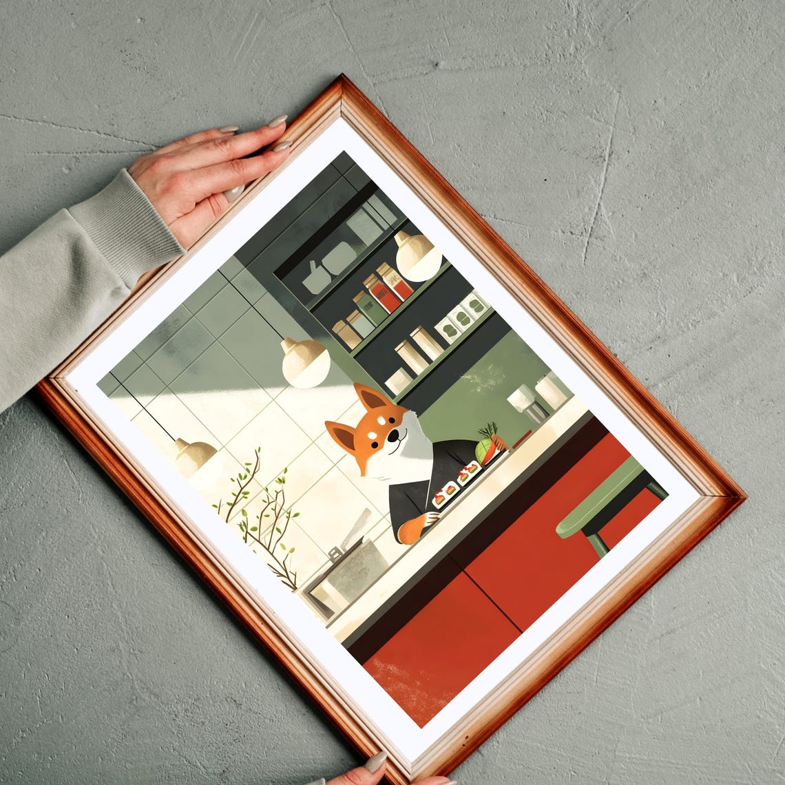 Cute Shiba Inu Sushi Chef Poster Japanese Kitchen Wall Art Adorable Dog Cooking Art Shiba Inu Sushi Art Print Japanese Culinary - Image 7