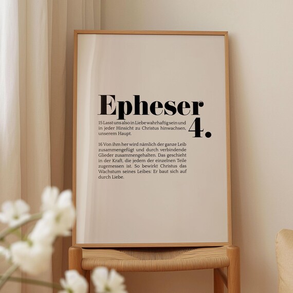 Epheser 4 Lasst Uns In Liebe Wahrhaftig Sein German Bible Verse Wall Poster
