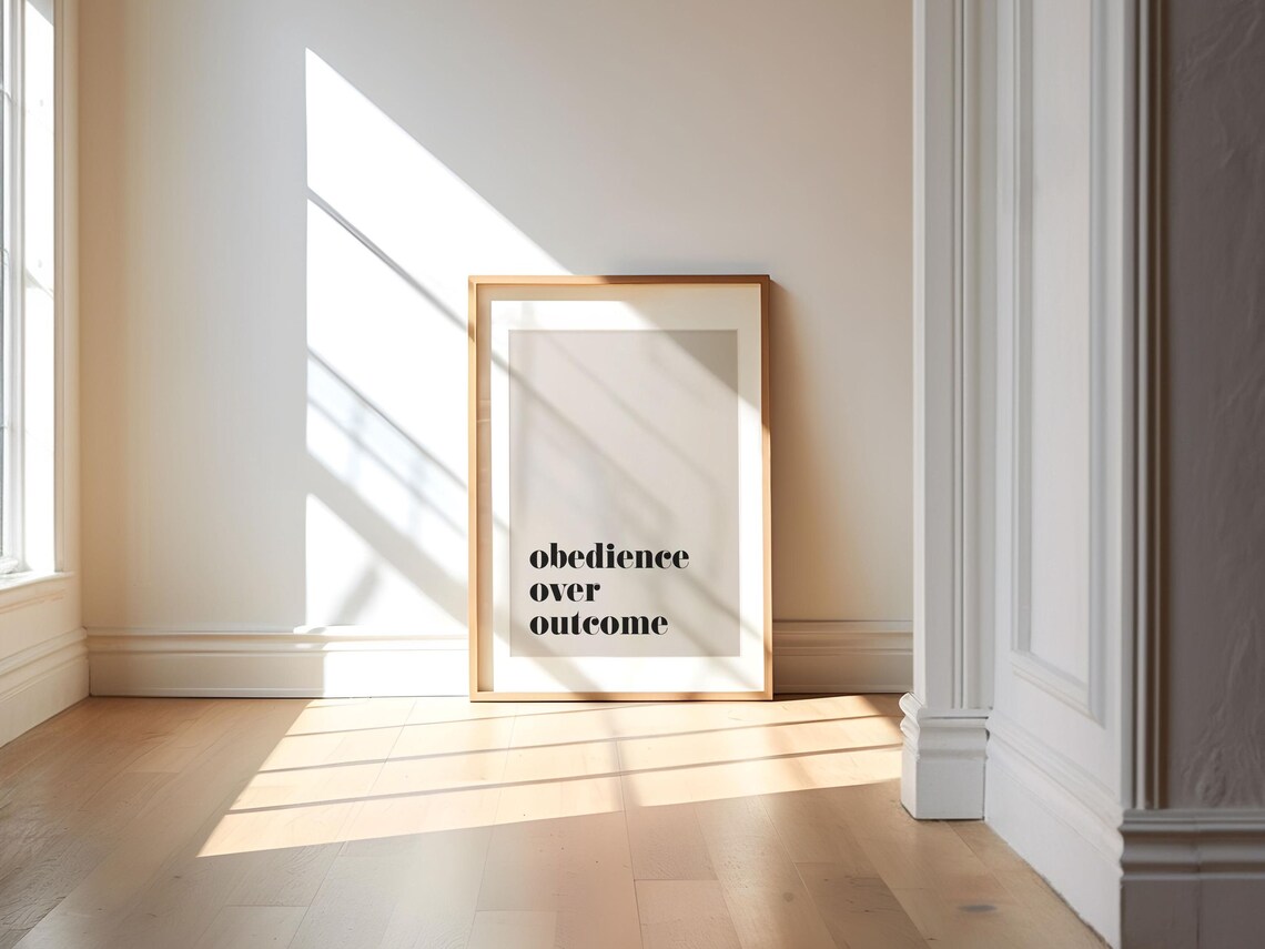 Obedience Over Outcome Bold Type Christian Poster - Image 2