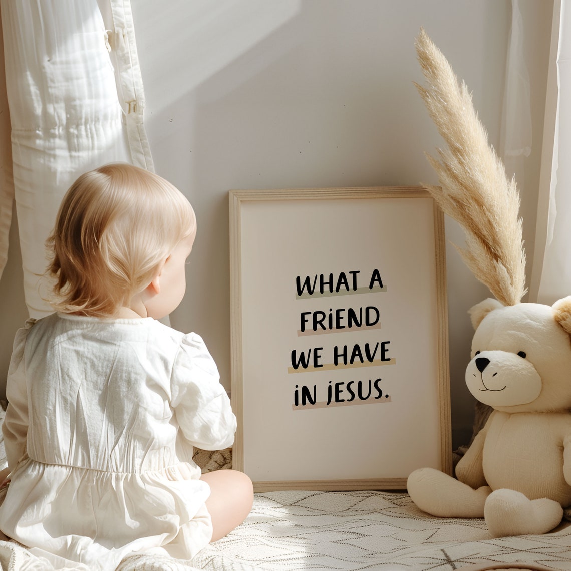 What A Friend We Have In Jesus Print Kids Room Poster Jesus Hymn Wall Art Jesus Loves Me Christian Art For Kids Christian Homeschool - Image 4