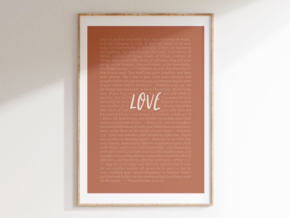 Love Fruit Of The Spirit Bible Verse Artwork Scripture Christian Poster Baby Nursery Home Decor Instant Print