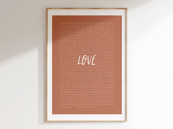 Love Fruit Of The Spirit Bible Verse Artwork Scripture Christian Poster Baby Nursery Home Decor Instant Print