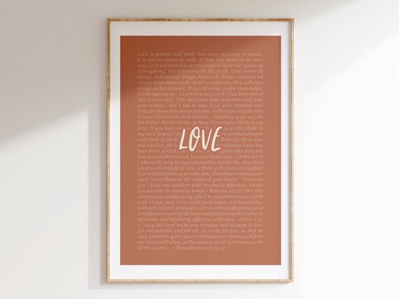 Love Fruit Of The Spirit Bible Verse Poster Nursery Decor Faith
