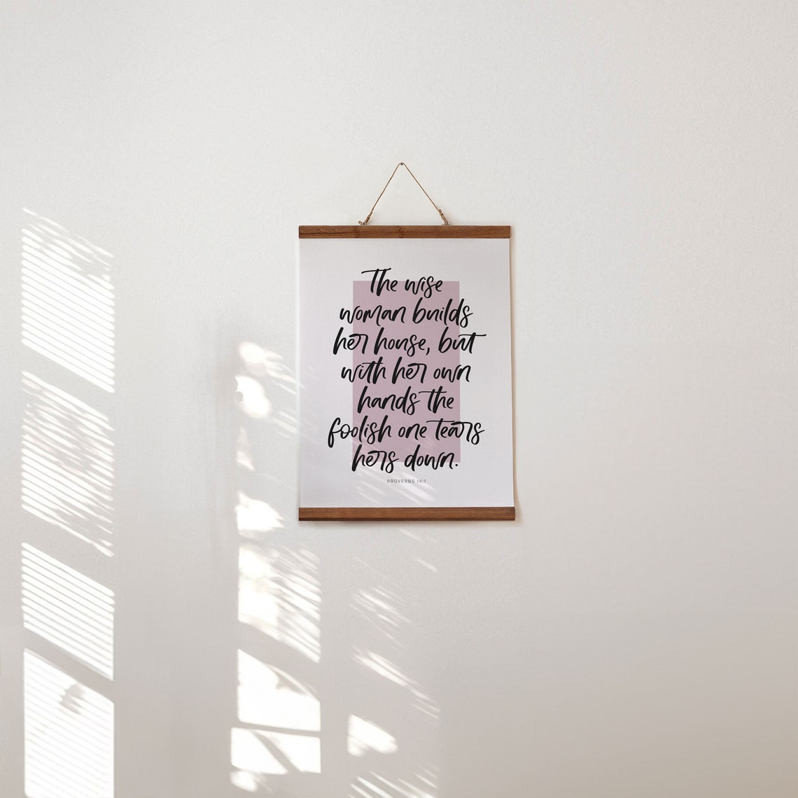 Proverbs 14 1 Bible Verse Print Wise Woman Builds Her House Scripture Instant Contemporary Handwritten Christian Home Decor - Image 4