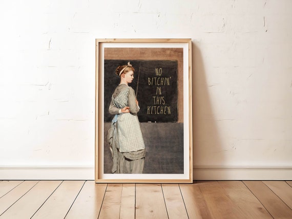 Funny Kitchen Art Wall Decor Vintage Kitchen Wall Art Kitchen Rules Painting Cooking Poster Print Food Humor Amusing Gift For Home Cook