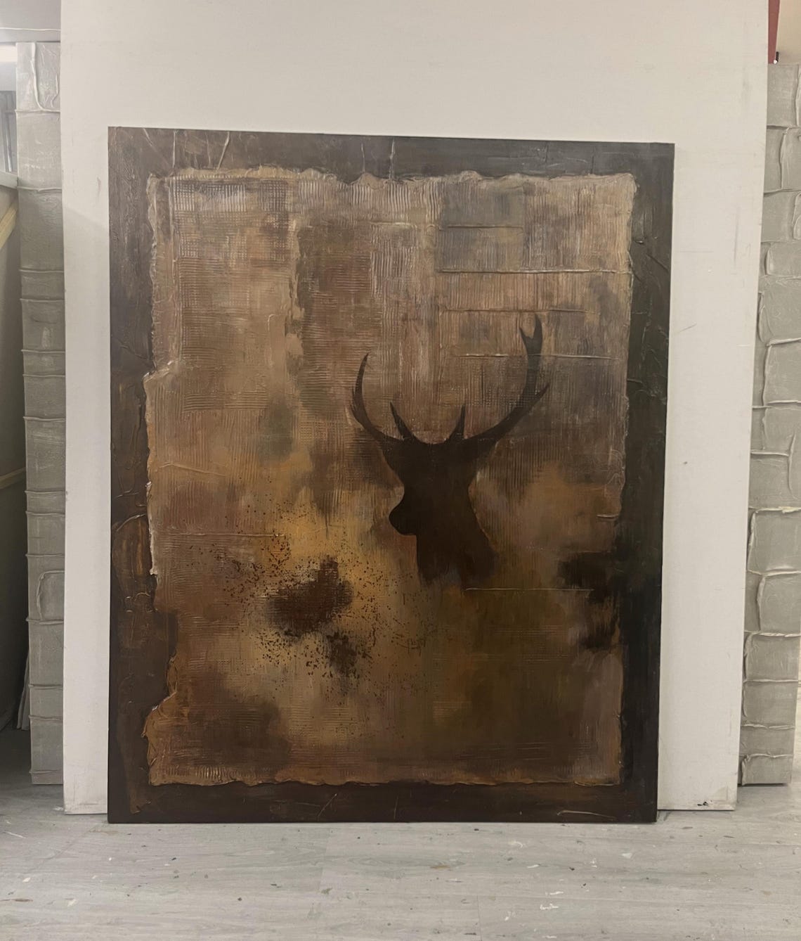 Black Deer Wabi Sabi Abstract Art Print - Image 2