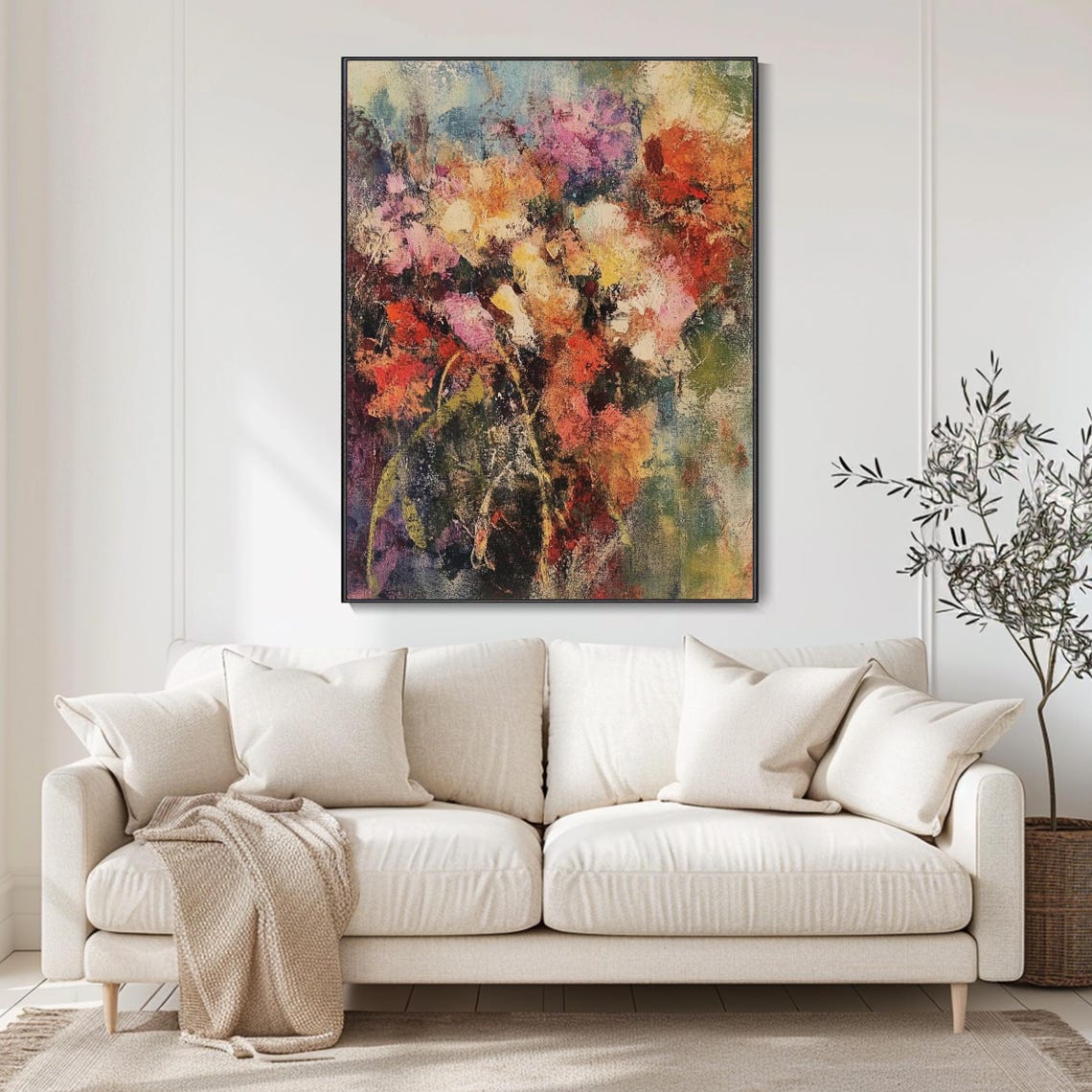 Abstract Colorful Floral Painting Expressionist Bloom Poster - Image 3
