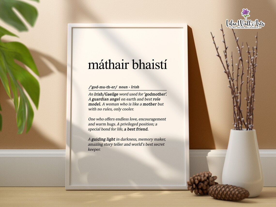 Mthair Bhaist Irish Grandma Gift, Gaeilge Art Print