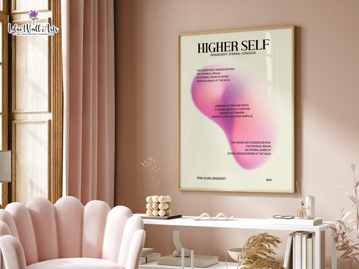 Higher Self Pink Aura Gradient Poster Spiritual Consciousness - Image 4