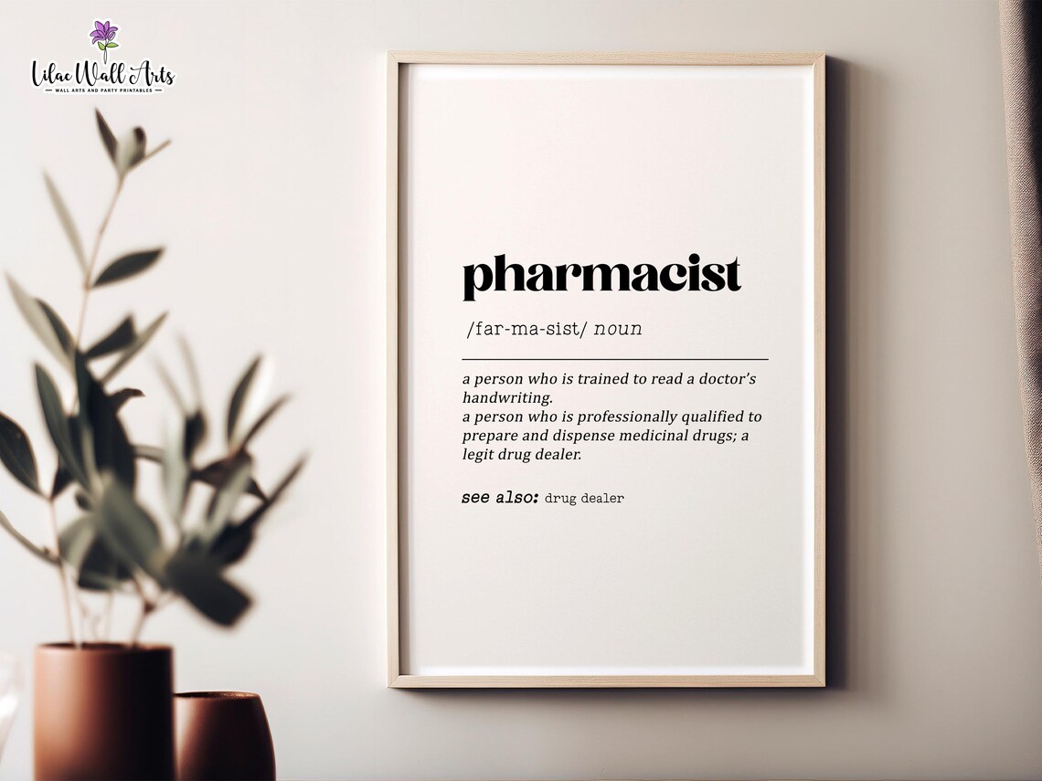 Pharmacist Definition Medical Humor Art Print