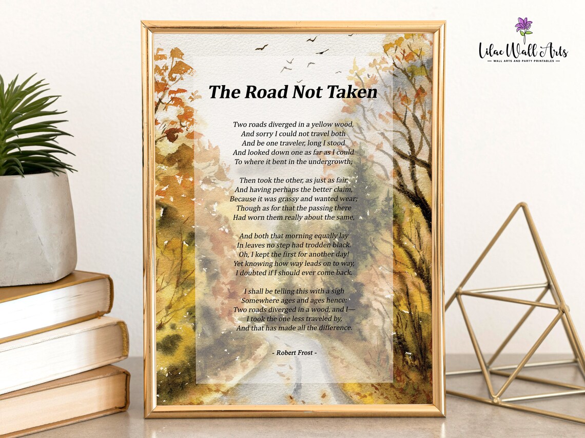 The Road Not Taken Robert Frost Poetry Art Print - Image 5