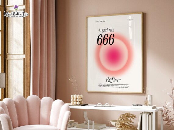Pinker Aura Print 444 555 666 Poster Aura Angel Numbers Aura Designs Aura Wall Art Numerology Art Aura Poster 555 Aura Poster 666