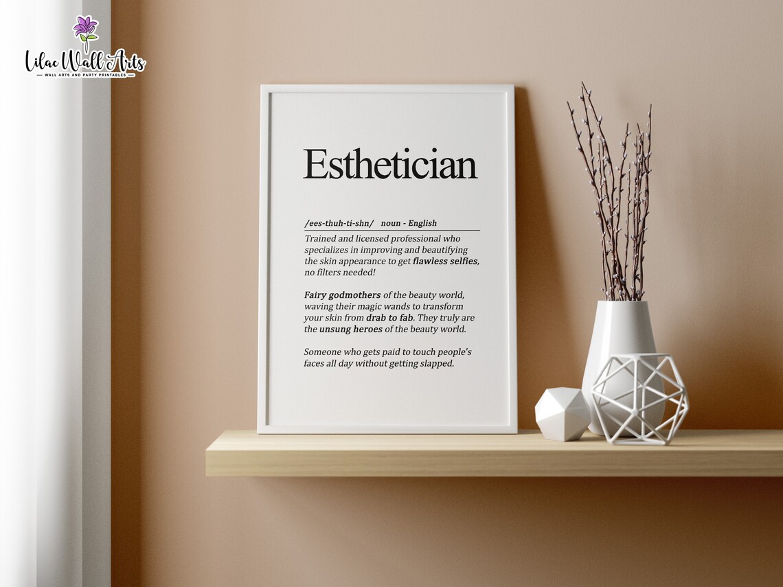 Esthetician Definition Skincare Professional Dictionary Art Poster - Image 4