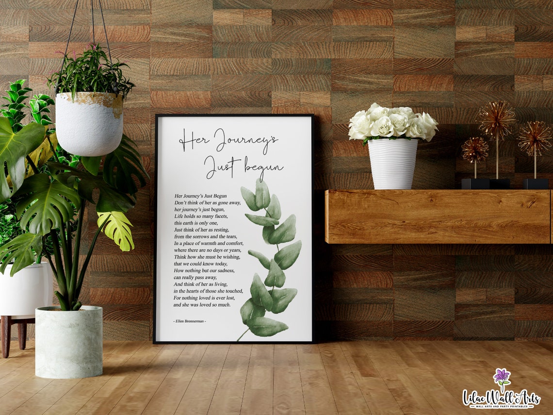 Her Journey's Just Begun Sympathy Poem Memorial Watercolor Print - Image 3