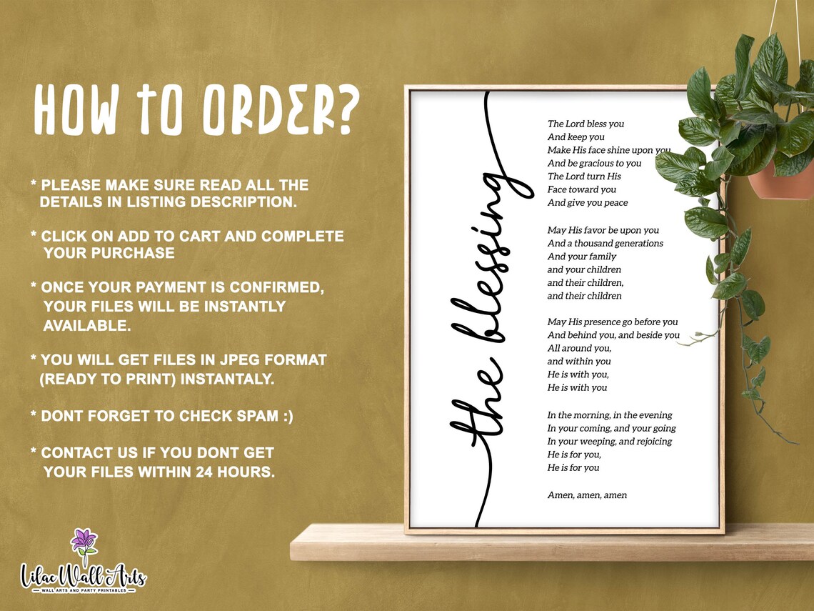 The Blessing Bible Verse Scripture Art Print - Image 2