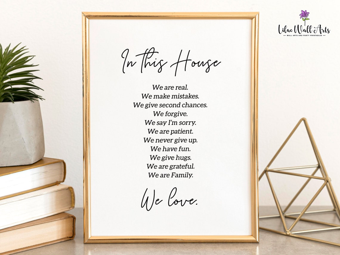 In This House We Are Real Print In This House Sign House Rules Poster Family Quote House Print Family Wall Dcor Apartment Wall Art - Image 6