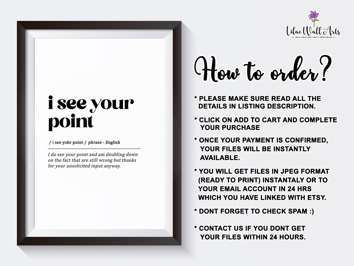 I See Your Point Funny Sarcastic Definition Print for Office - Image 2