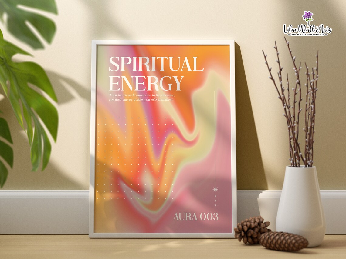 Spiritual Energy Orange Aura Alignment Universe Manifestation Poster - Image 5