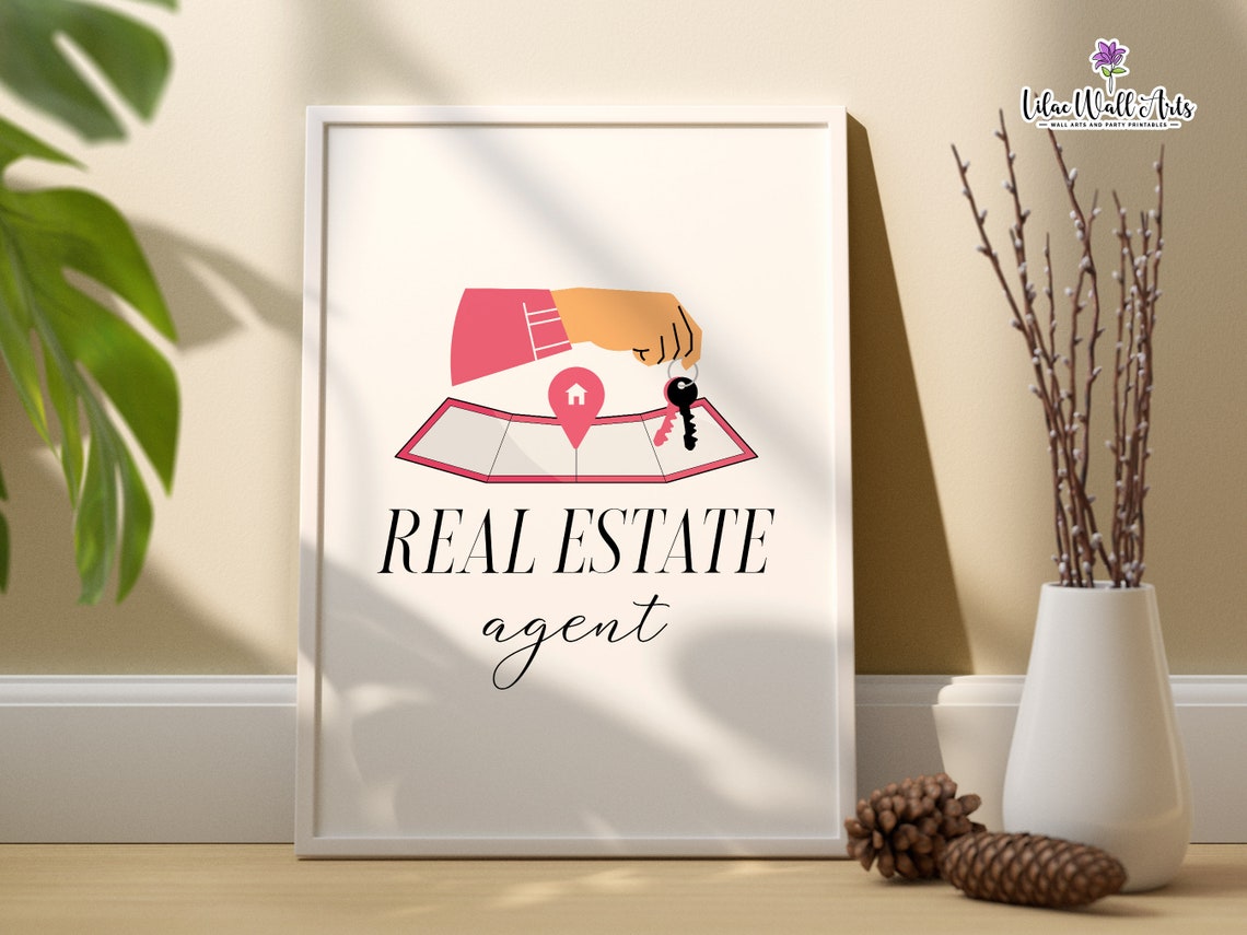 Real Estate Agent Realtor Office Dcor Best Realtor Marketing Real Estate Art Real Estate Sign Realtor Art Print Real Estate Wall Art