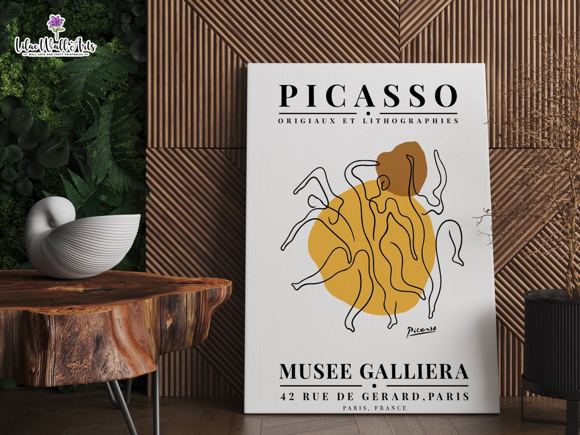 Picasso Dancers Line Art Mustard Museum Exhibition Art Poster
