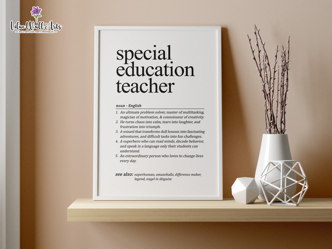 Special Education Teacher Definition Art Classroom Hero Quote Poster - Image 5