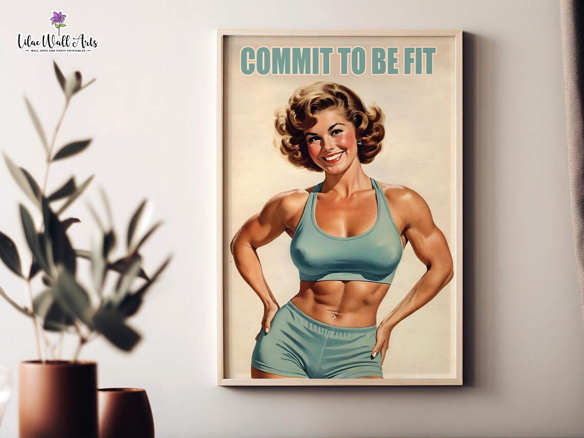 Gym Girl Fitness Exercise Poster, Gym Room Decor