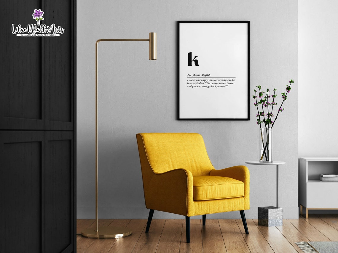 Letter K Definition Funny Texting Humor Minimalist Typography Poster - Image 5
