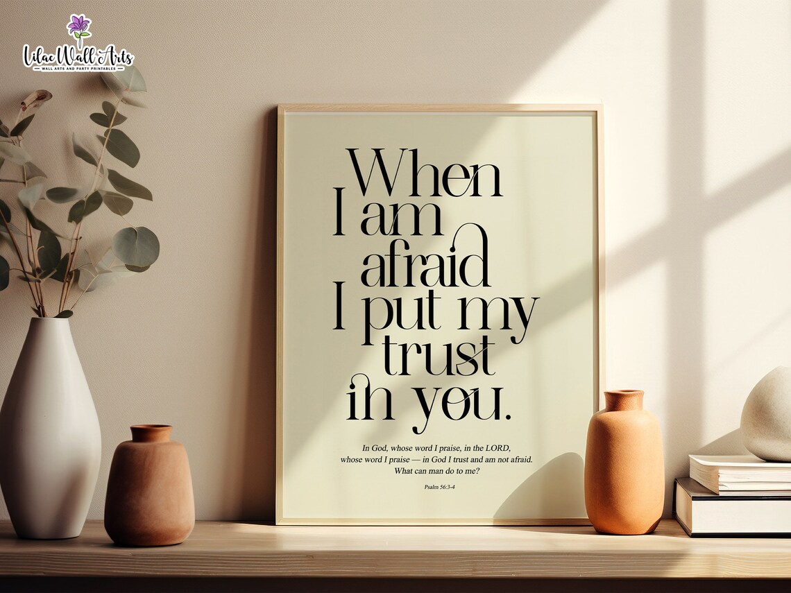 Psalm 56 Subtle Christian Art Boho Christian Print Boho Bible Verse Poster Scripture Wall Dcor Scripture Sign Bible Artwork - Image 5