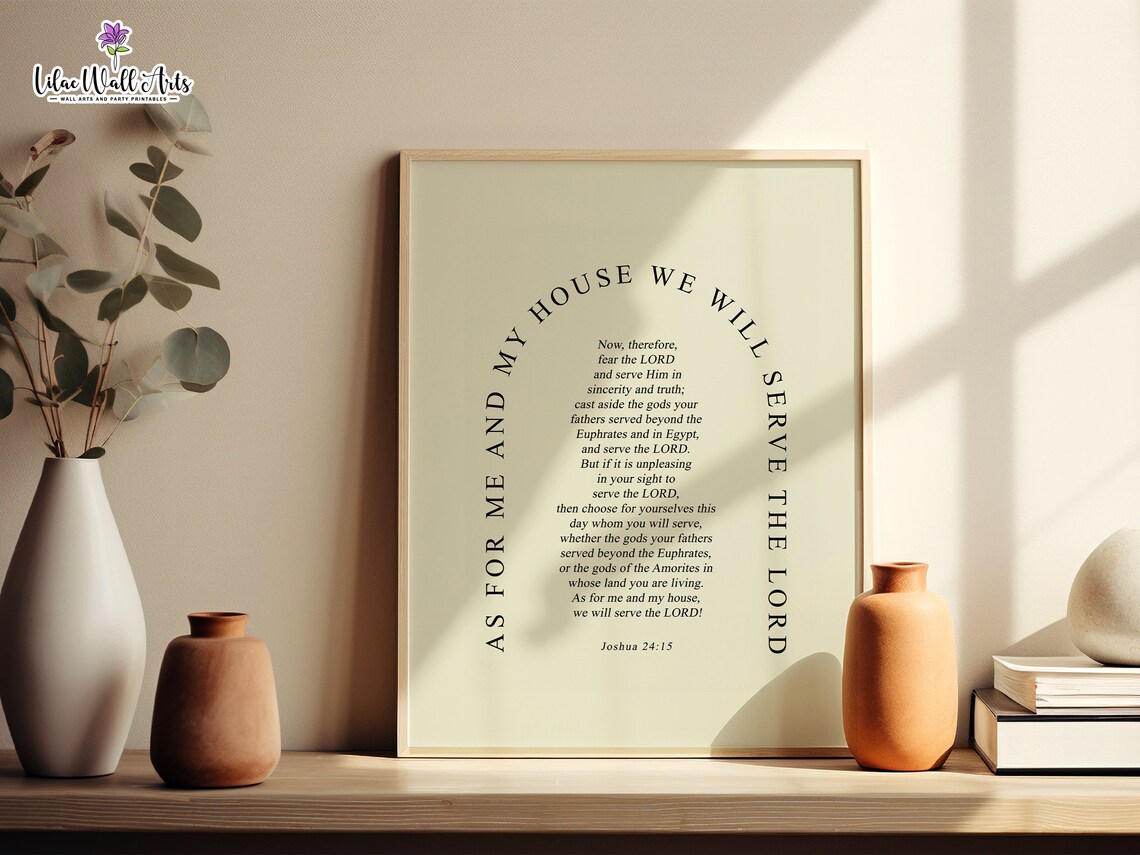 Joshua 24:15 Christian Home Decor Art Print