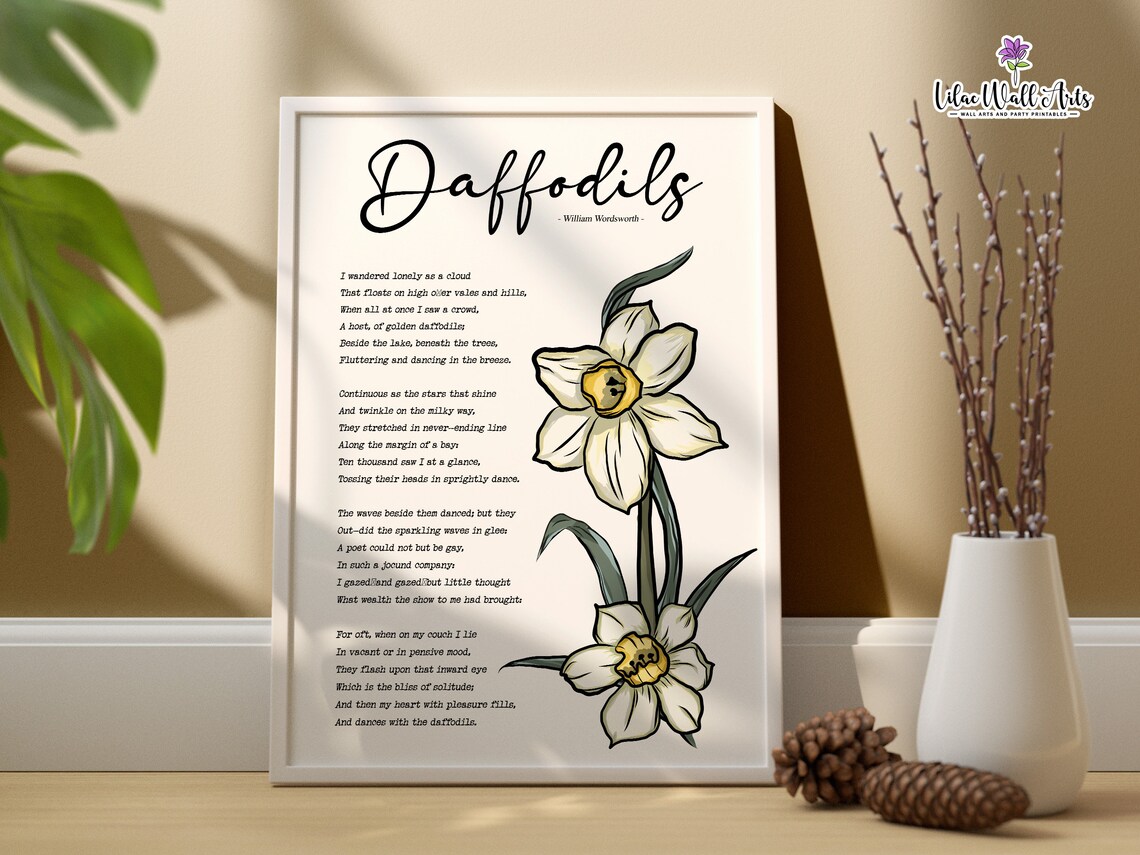 William Wordsworth Daffodils Poetry Art Print - Image 6