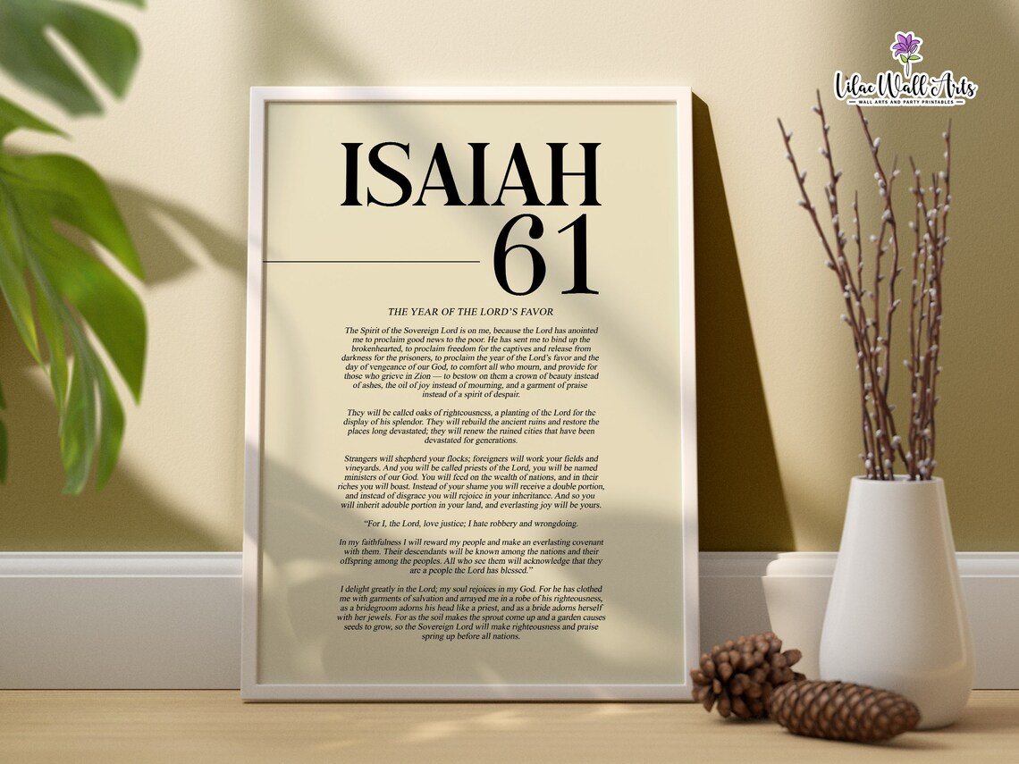 Isaiah 61 Scripture Art Print, Christian Wall Art - Image 3