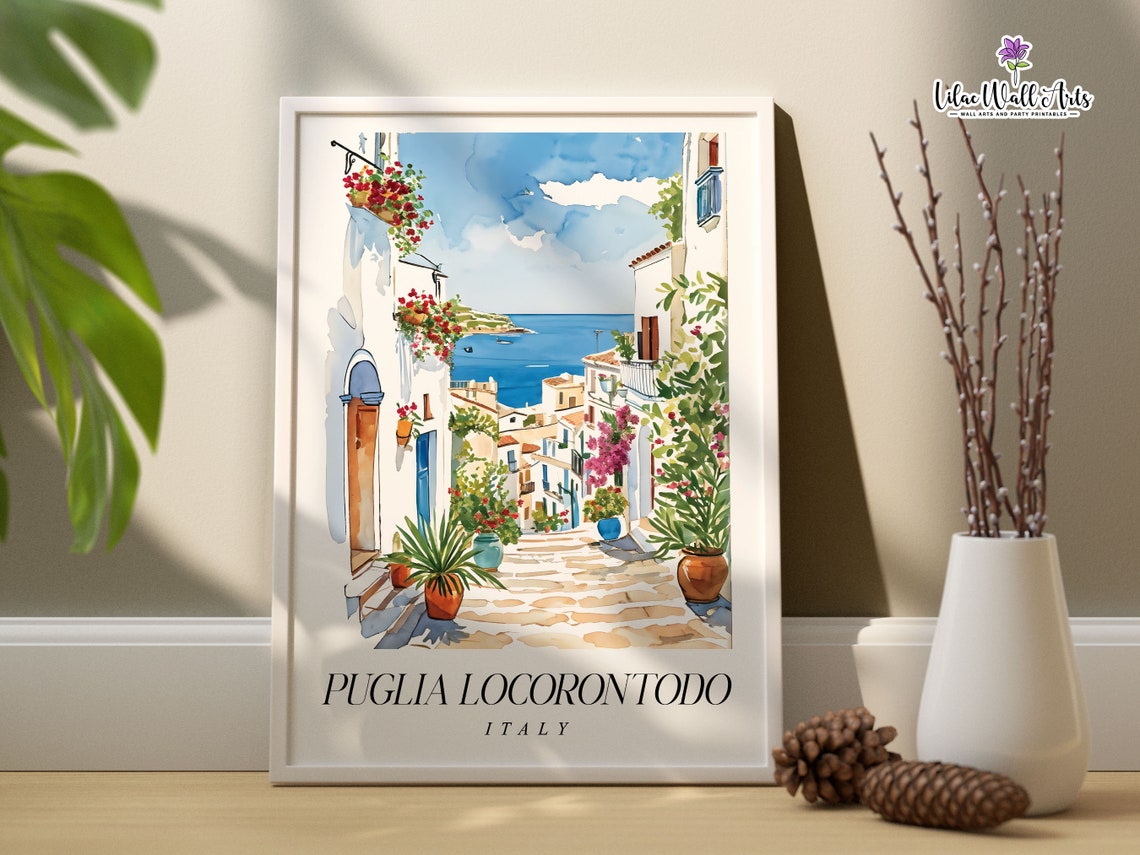 Apulia Italy Prints Sicily Italy Painting Italy Gift Italy Wall Art Travel Poster Sicily Art Travel Lovers Italian Poster Italian Village - Image 6