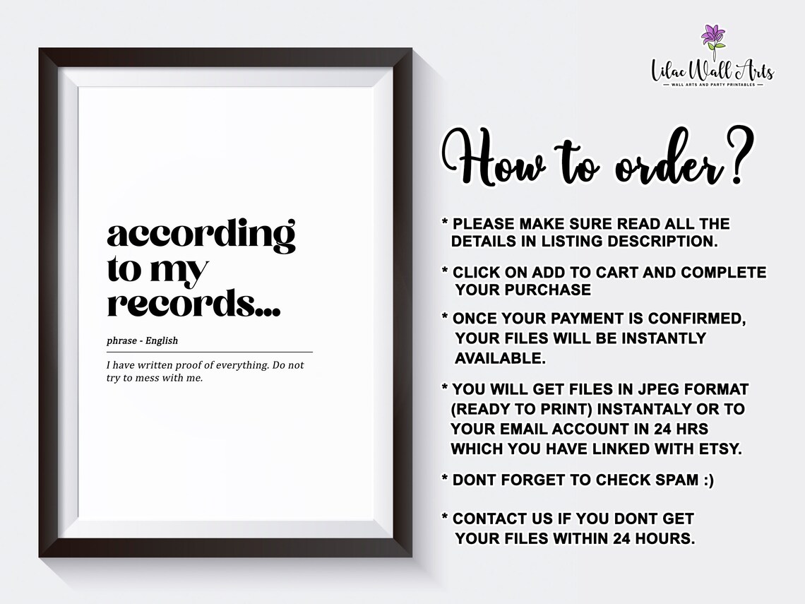 According to My Records Funny Office Definition Print for Desk - Image 3