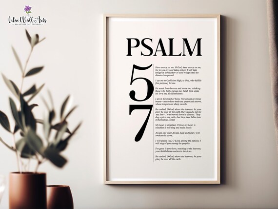 Psalm 57 Be Exalted O God Full Text Bold Minimalist Scripture Poster