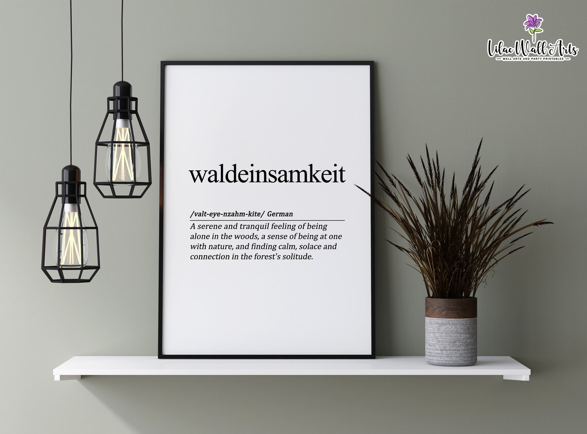 Waldeinsamkeit German Definition Minimalist Word Art Forest Poster - Image 2